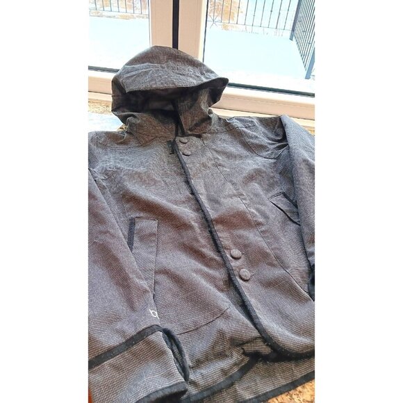 Burton Women’s M Dry Ride Jet Set Snowboard Jacket Hooded Gray Plaid Coat Photos - Picture 2 of 16